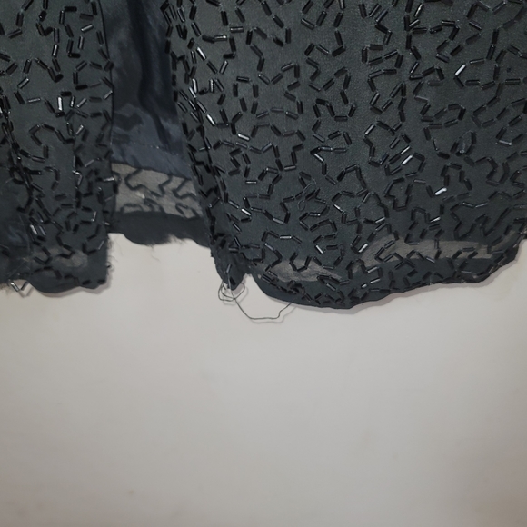 Niteline Della Roufogali Black & Gold Beaded & Sequined Evening Gown Size 14 - Picture 4 of 6